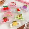 Cute Fruit Acetate Claw Clip Sweet Ponytail Shark Clip Lovely Strawberry Shark Clip  Girls