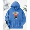 Bear Playing Golf Cute Cartoons Print Washed Hoody Women Cotton Pocket Hoodie Autumn O-Neck Streetwear Clothes