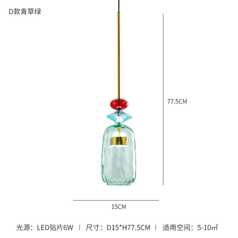 Nordische Farbe Süßigkeiten Pendelleuchten modern Wohnzimmer Schlafzimmer Kinderzimmer Glas Hängelampen Luminaira Heimdekor Leuchten