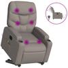 Electric Massage Recliner with Rising Function Taupe Fabric