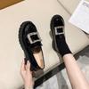 Woman Pumps with Medium Heels Diamond Loafers Shoes for Women Black Round Toe Vacation 39 Lastest Korean Style Slip on Offer Non
