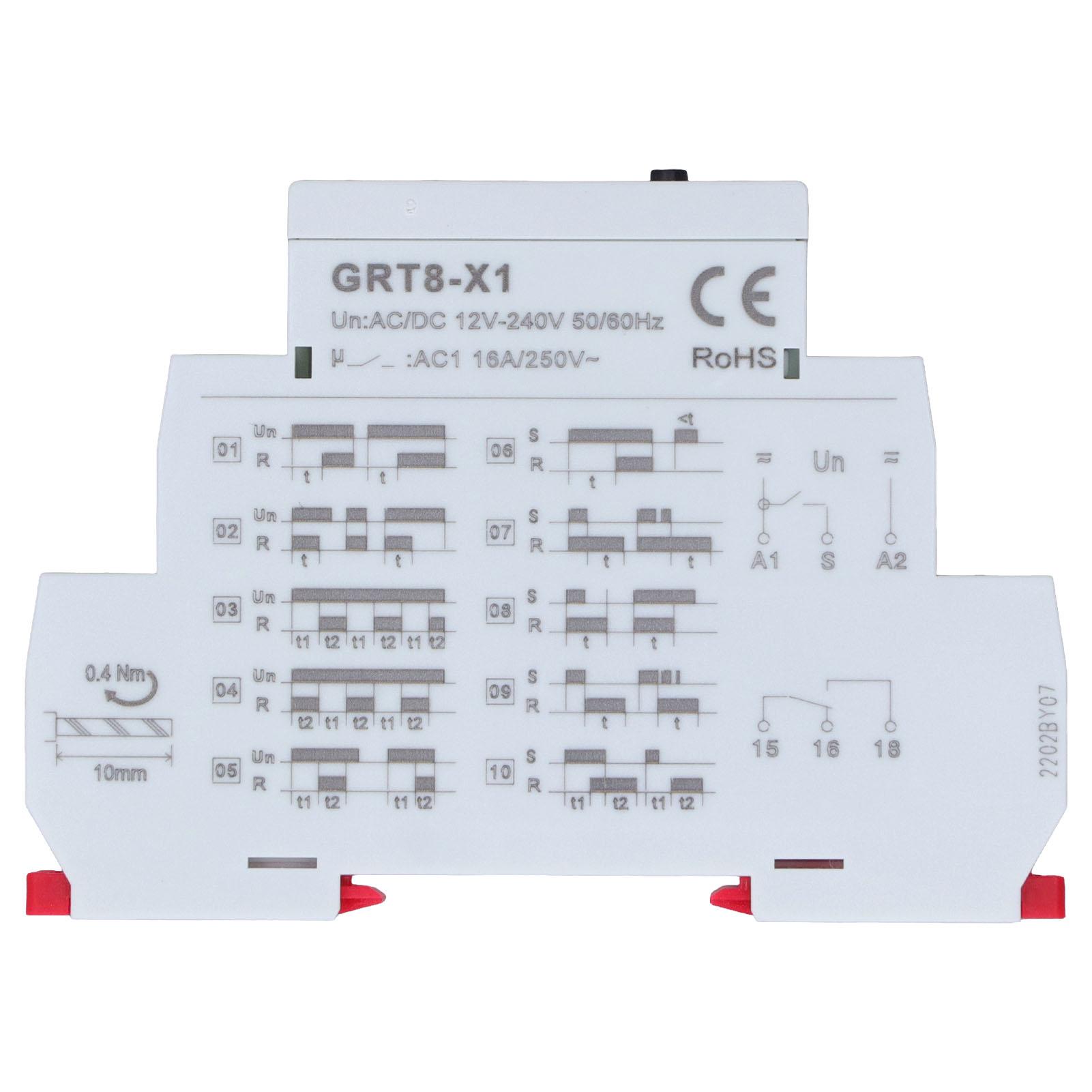 

Time Relay Digital Display High Accuracy Flame Retardant ABS with Red Indicator AC DC 12V‑240V