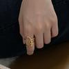 Silver Intertwined Lines Adjustable Cross Ring - Trendy European American Style for Women