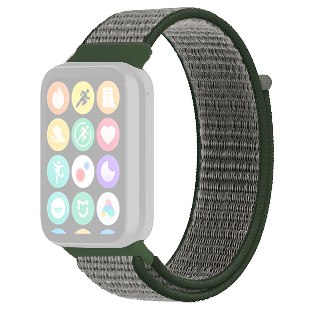 

For Xiaomi Smart Band 8 Pro/Redmi Watch 4 Nylon Loop Watch Band Breathable Sport Strap Dark Olive Green