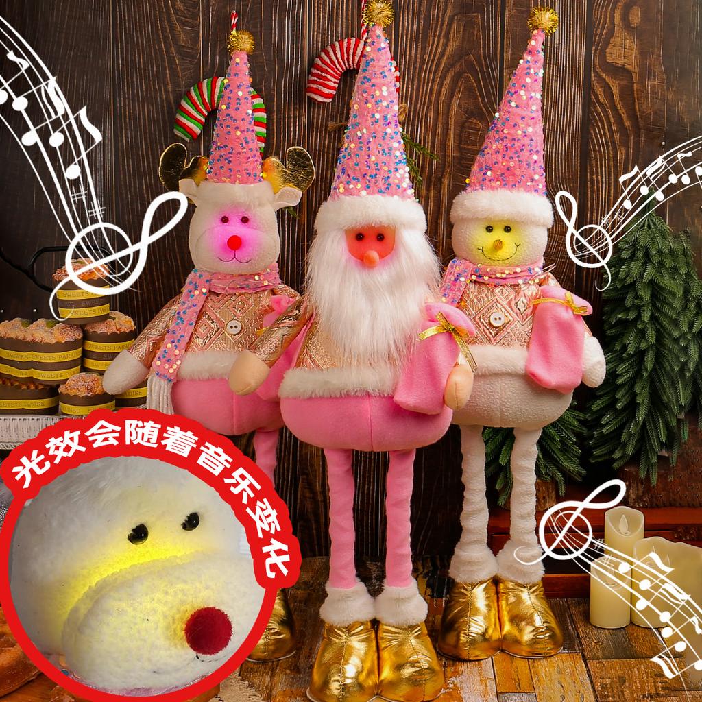 Eine Vielzahl von Weihnachts-Steh-Teleskoppuppenhotelfenster Weihnachtsschneemann-Elchpuppen-dekorative Verzierungen