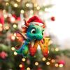 2D 26 Letters Christmas Dragon Pendants Printed Pattern Decorative Dragon Baby Hanging Ornament Acrylic Christmas Decorations