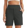 Women Solid Color Pocket Elastic Waistband Comfortable Fitness Workout Yoga Casual Shorts Suitable for Various Activities