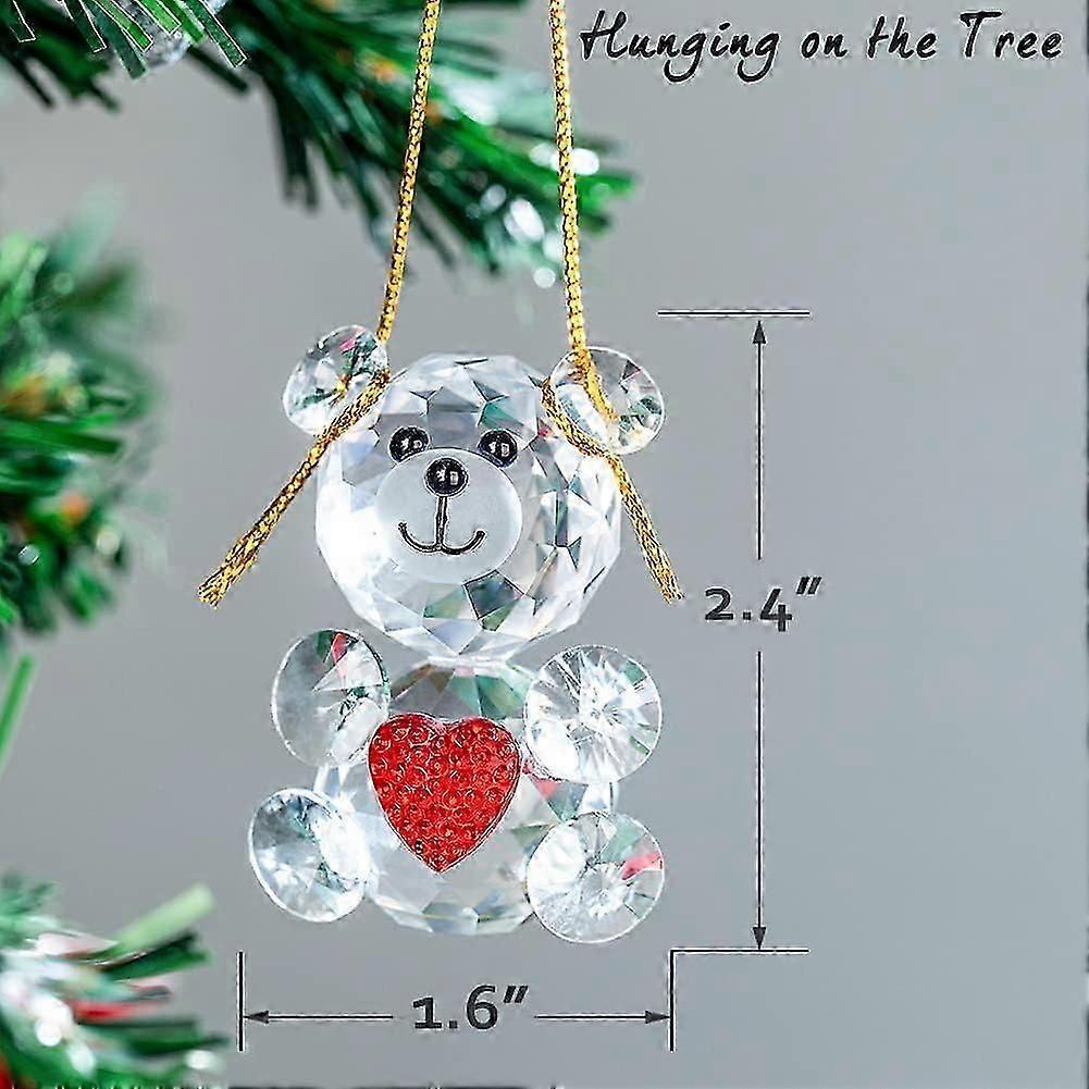 Crystal Bear Figurine Collection Pretty Glass Ornament Cute Statue Home Decor Table Animal Collectible Gift