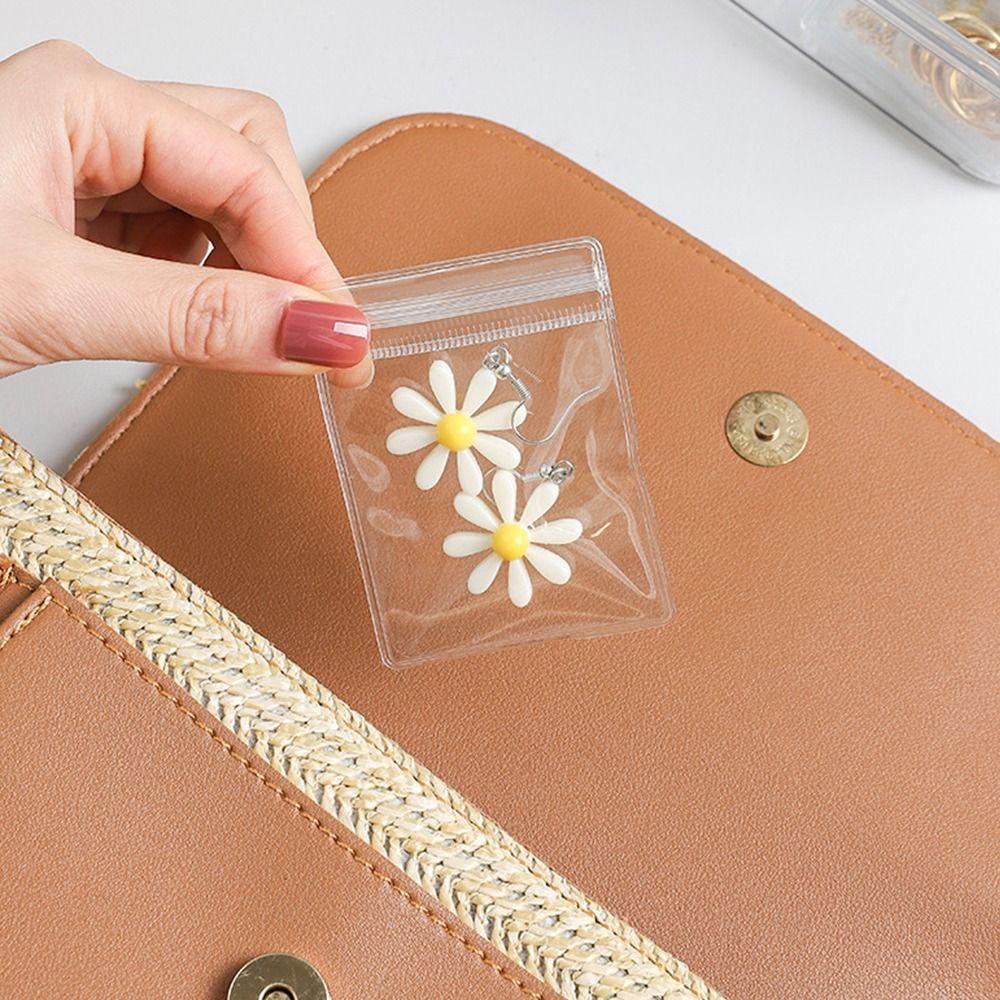 Smyckespåse Blixtlåspåsar Presentförpackning Självförslutande Påse Transparent   Återförslutningsbar