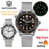 Watchdives WD007 V4 Grade 2 Titanium Mechanical Watch PT500 Automatic Domed Sapphire Crystal Luminous 200m Waterproof Men Watch