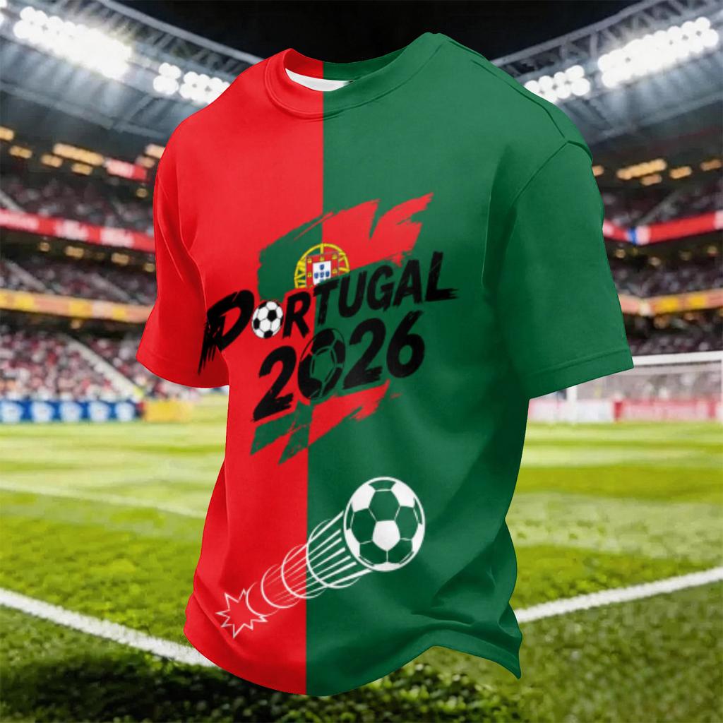 Men’s Lightweight Mesh Crew Neck Short Sleeve Top with Football Print Quick Dry Breathable Casual Athletic Shirt