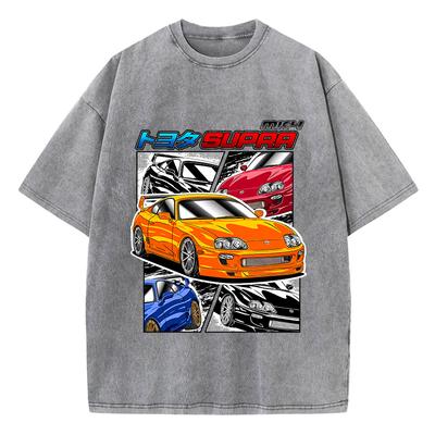 Street Woman T-shirty spierane Supra Racing Nadruk komiksowy Krótki rękaw Wygodna bawełna Oversize Topy Odzież damska