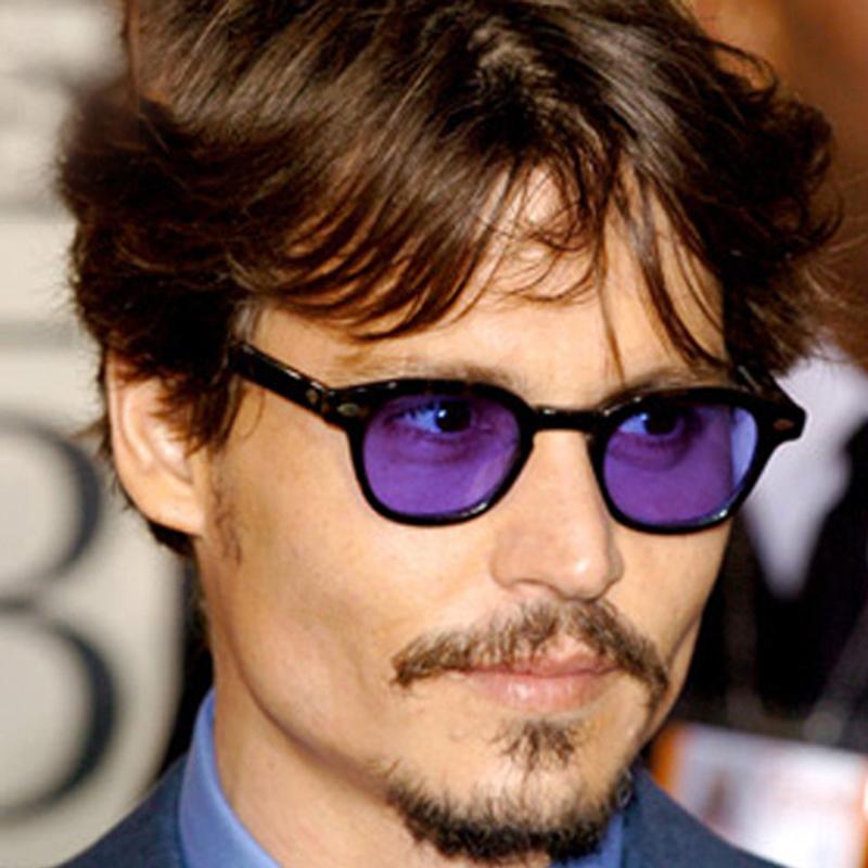 Bai Fen Bai Electronic 3C Men's Vintage Johnny Depp Style Round Sunglasses Clear Transparent Ocean Lens Sun Glasses Fe Brand Designer Oculos De Sol Cm
