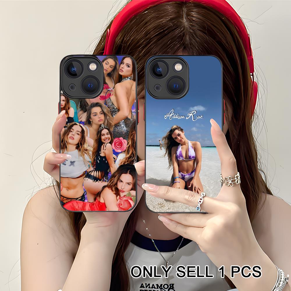 Addison Rae Silicone Mobile Phone Case for iPhone 17 16 15 14 13 12 11 X XR XS Air Pro Max Plus Mini Colorful Cover