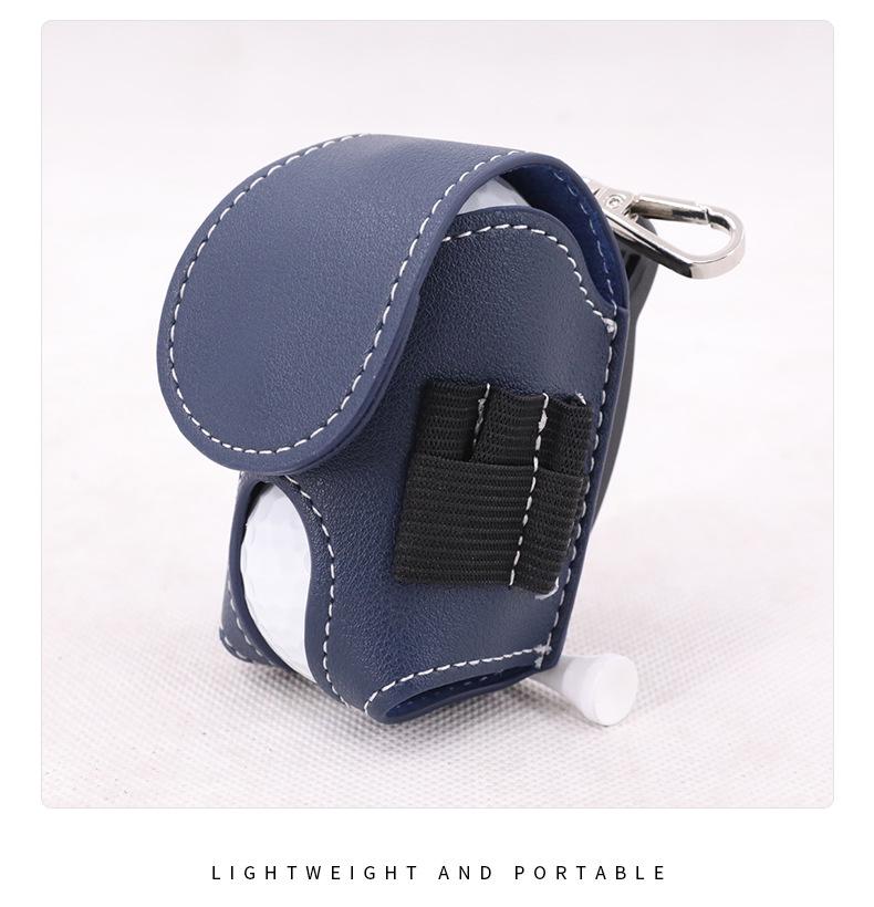 In-Stock Waist-Mounted Leather Golf Ball Bag - Compact PU Leather Design