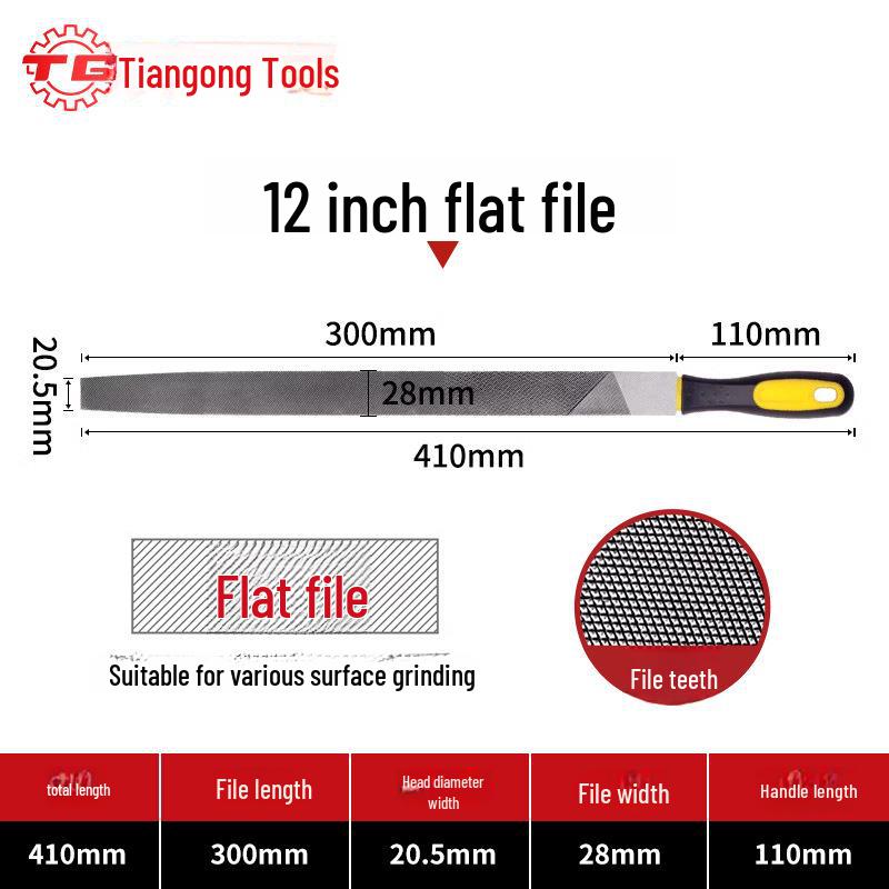 Tiangong High Carbon Steel Woodworking File Set: Triangular, Poking Knife, Round File for Benchwork and Grinding.