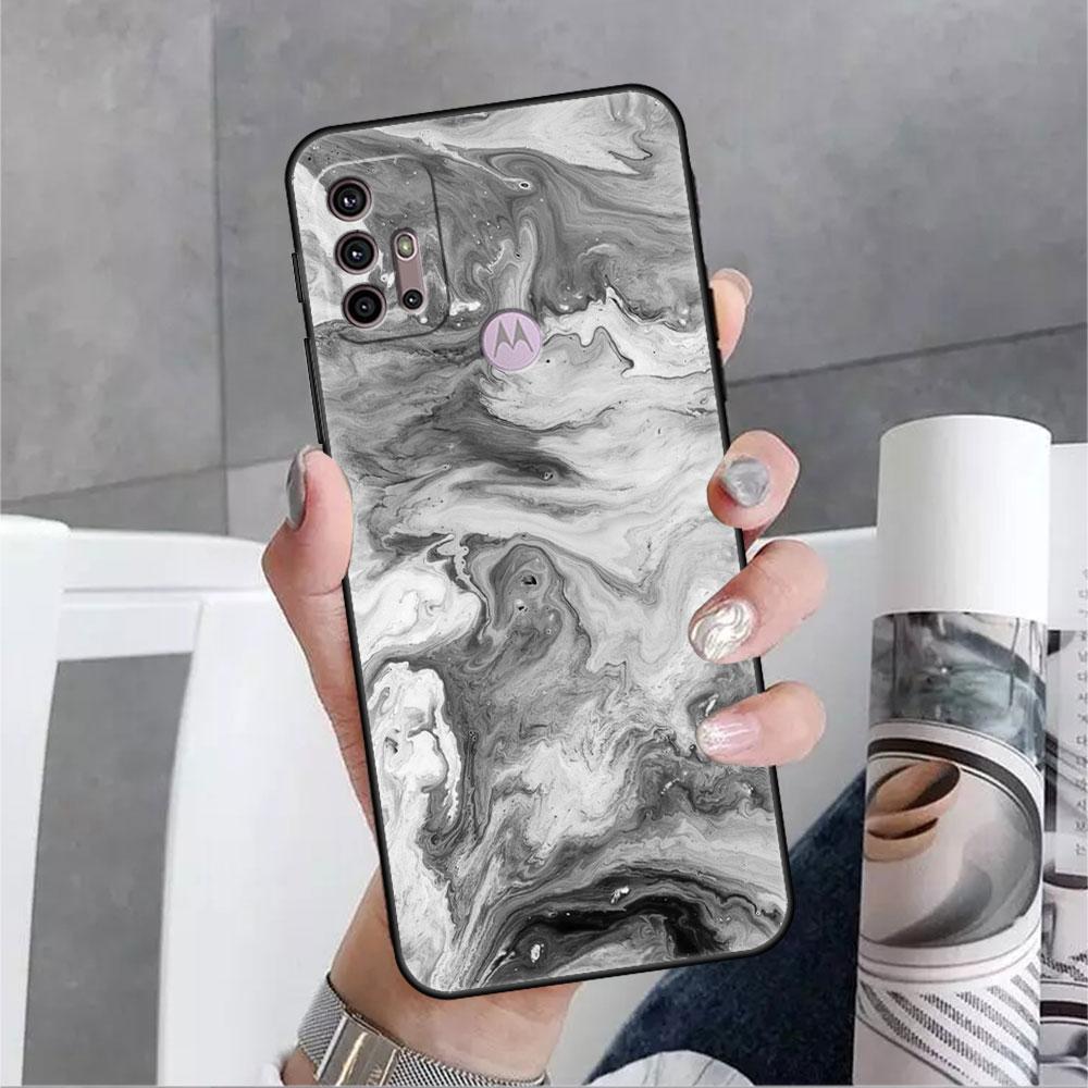 

Case For Motorola G30 G60 Edge 20 G9 G22 G8 Power G31 G500 G50 30 Pro Black Soft Phone Capas Granite Marble One Hyper