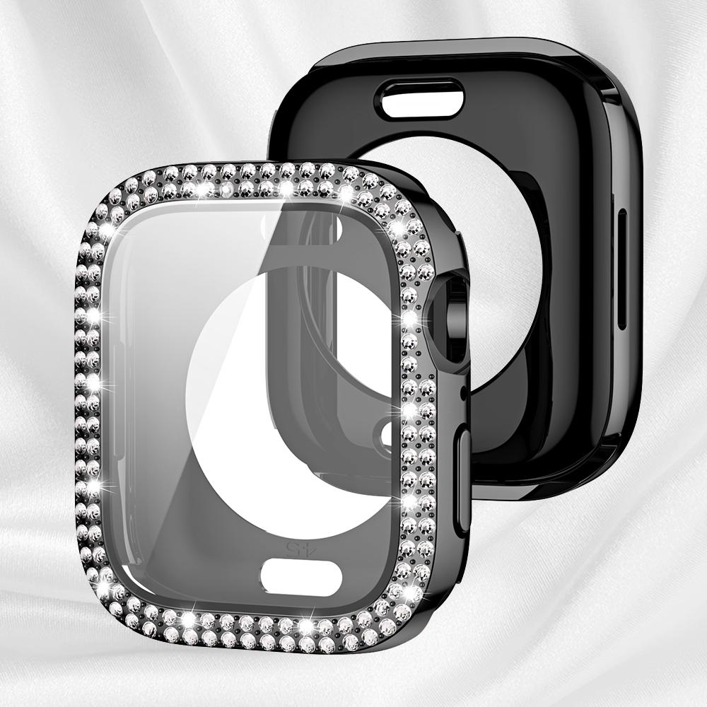 Bling Glas+Hülle für Apple Watch Case 49mm 45mm 41mm 40mm 44mm Diamant Bumper+Displayschutz Iwatch Series Ultra 8 7 6 5 SE 4