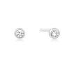 Boucles d'oreilles puces Solitaire Zircone Cubique Argent 925 E059-03H