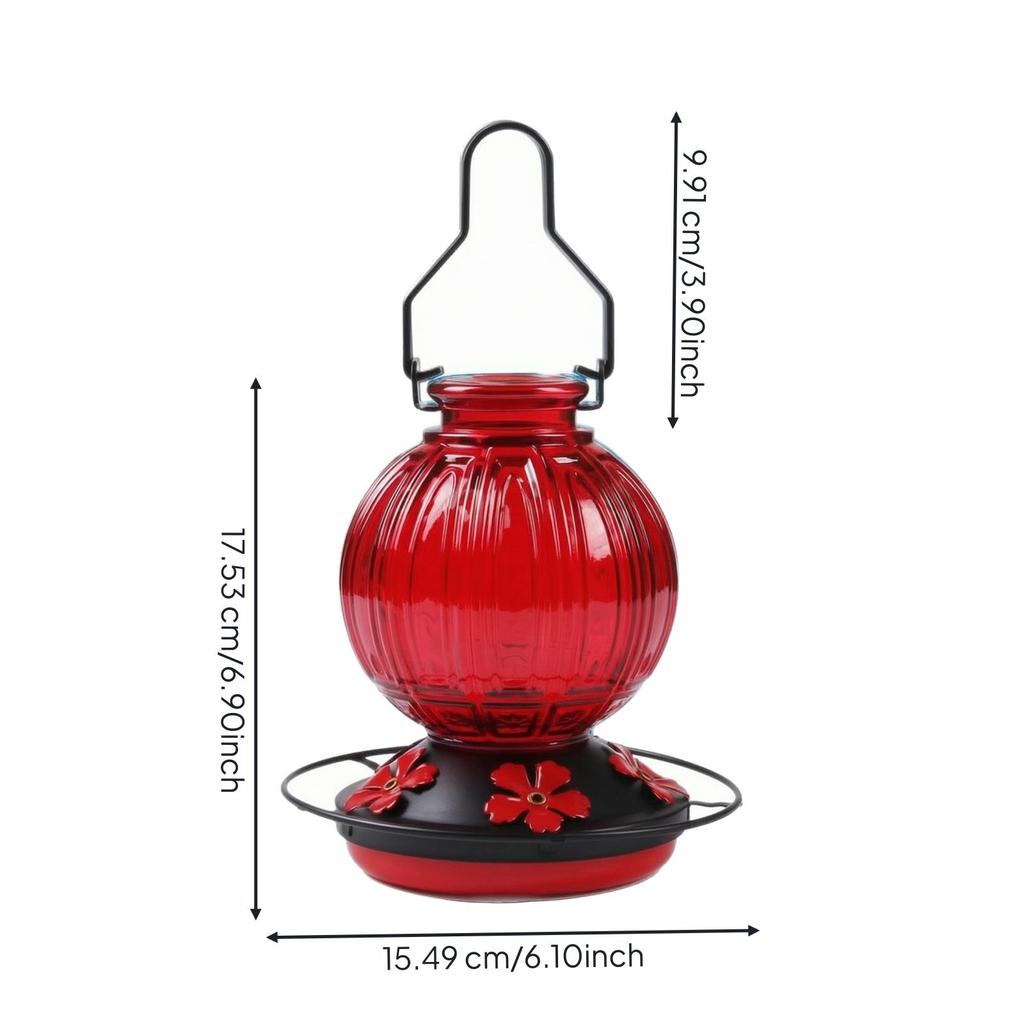 Handmade Glass Nectar Feeder Outdoor Easy to Refill for Bird Watchers,