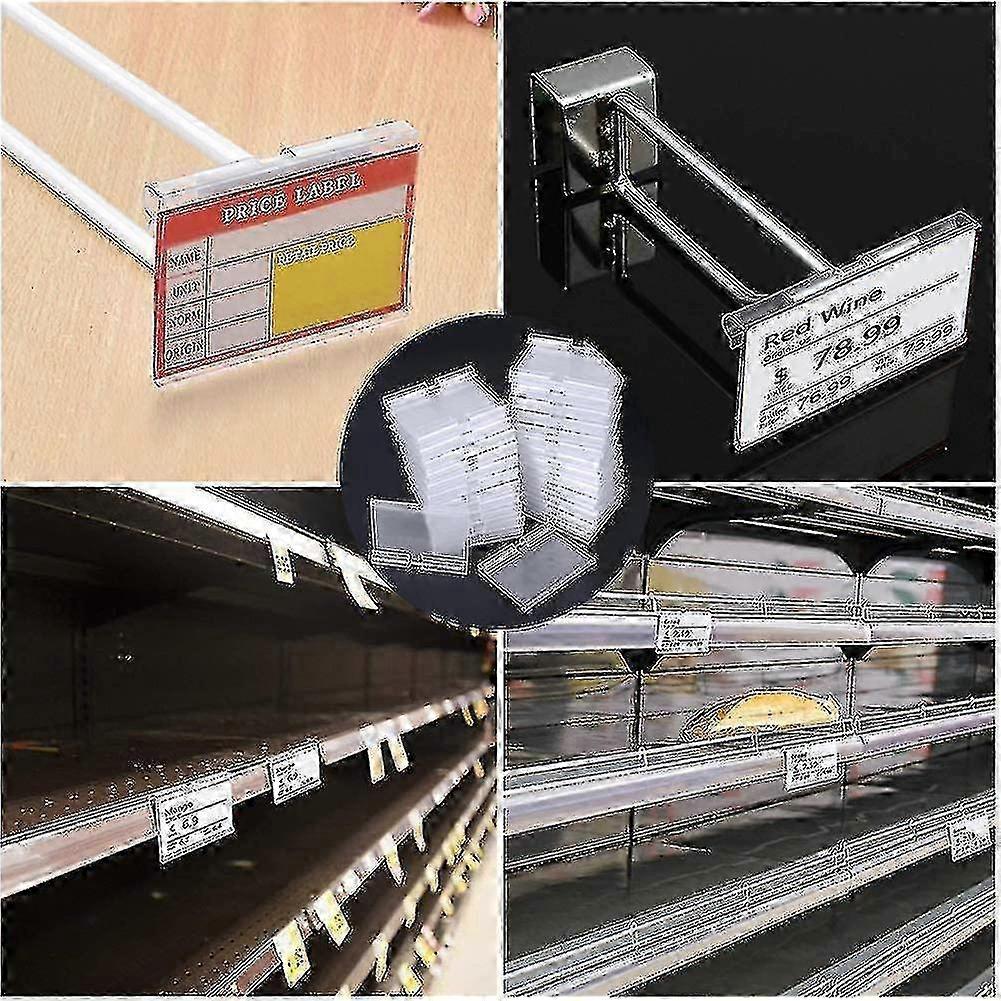 70 Transparent Plastic Label Holders, Price Tag Holders, Plastic Shelf Labels