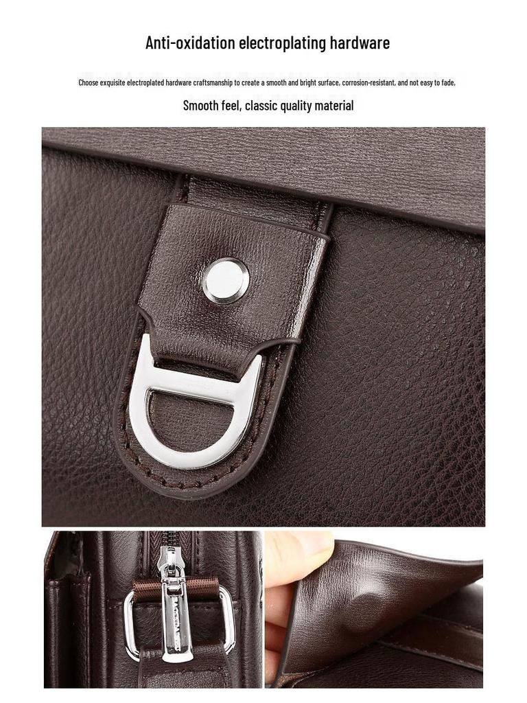 Men's Genuine Leather Crossbody Backpack - Casual & Business Trendy Bag