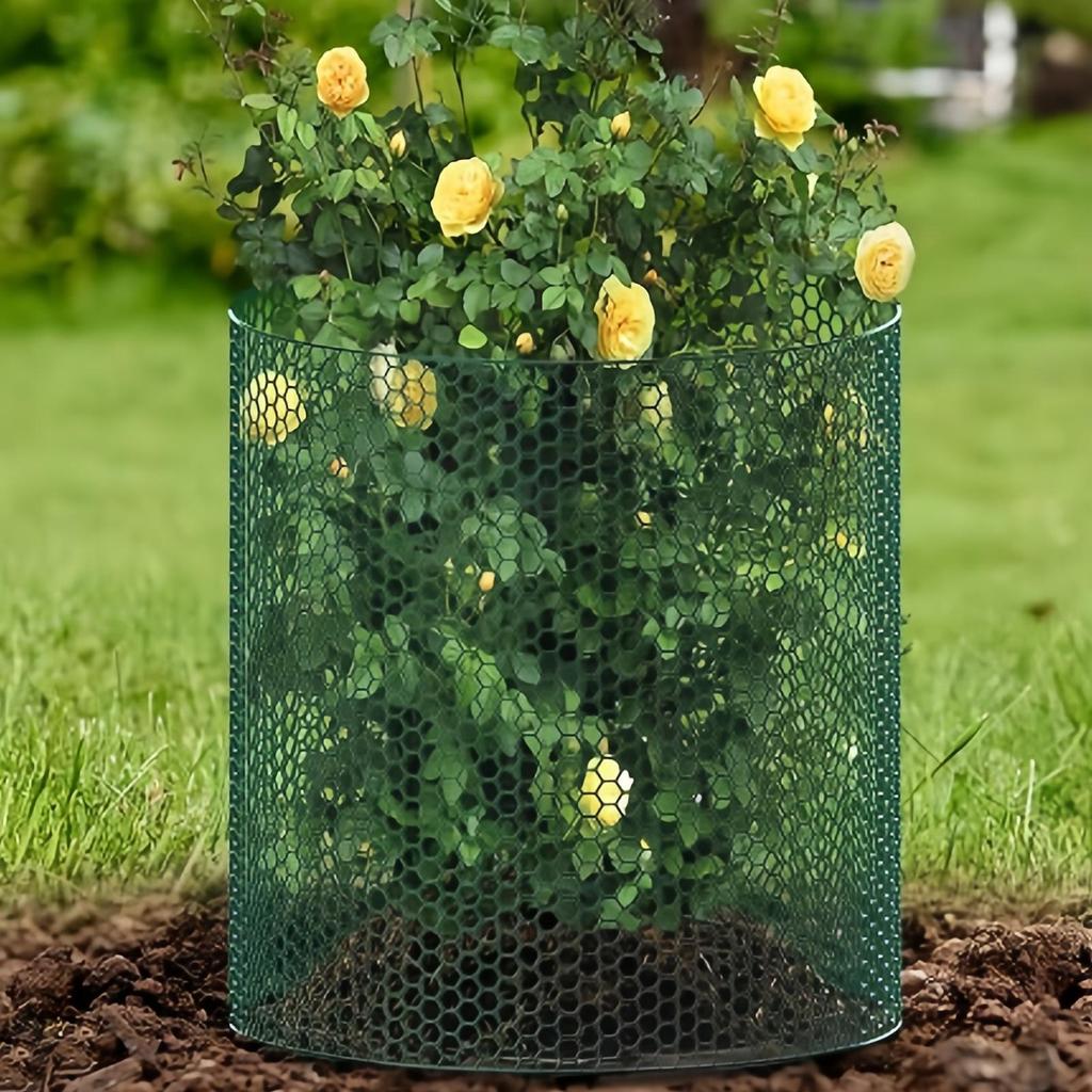 Garden Plant Protector Net Free-Cut Metal Plant Protector Wire Roll with Ground Stakes and Ties To Protect Plants from Animals