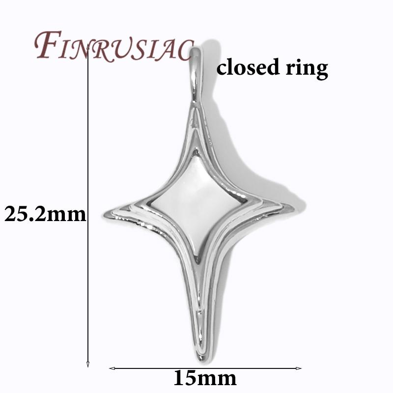 Fashion Star Charms For Necklace 18K Real Gold Plated Brass With Shell Pendants For Jewelry Making DIY Earring Accessories
