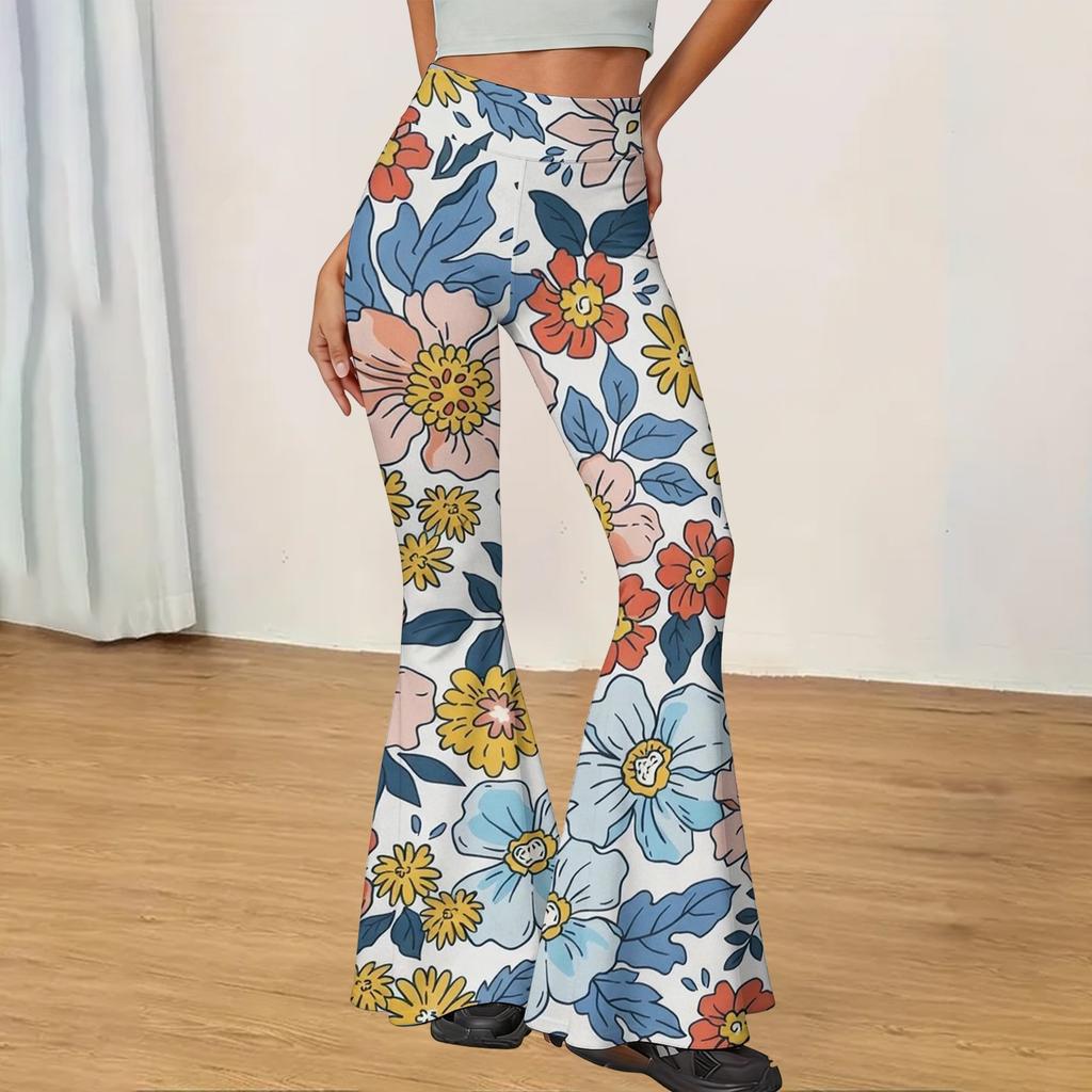 Women's High Waist Flared Yoga Pants Stretch Slim Fit Casual Long Trousers Soft Breathable Fabric Comfortable Design Suitable for Daily Wear