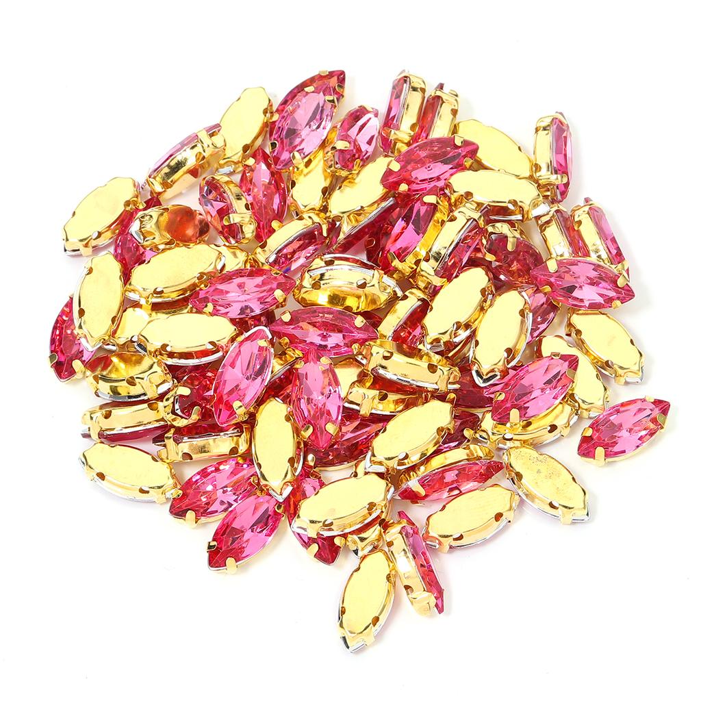 50 Stück Bunte Pferdauge Zum Aufnähen Acryl Strasssteine Mit Goldener Kralle Glas Kristall Zum Aufnähen Perlen Für Kleidung Kopfbedeckung Dekoration