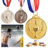 1Pcs 2" Gold Silver Bronze Award Medal Zinc Alloy Round Winner Medals With Neck Ribbon 1St 2Nd 3Rd Prizes Winner Prize Present