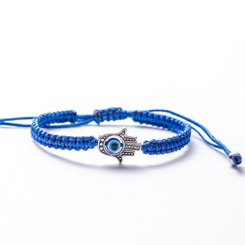 Handmade Adjustable Braided Rope Bracelet Lucky Fatima Hamsa Hand Evil Eye Charm Bracelets for Women Men Couple Amulet