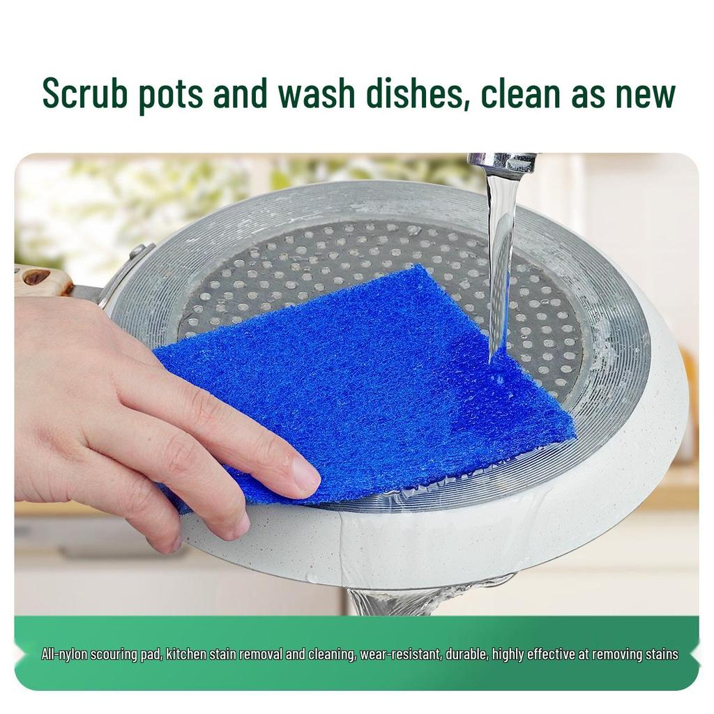 Nylon Kitchen Cleaning Set: Abrasive Scouring Pad, Rust Remover, Dish Brush, Pot Cleaner, and Cleaning Cloth