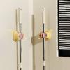 Plastic Suction Cup Mop Clamp Wall Mounted Waterproof Mop Broom Holder Reusable Space Saving Broom Storage Rack Bathroom