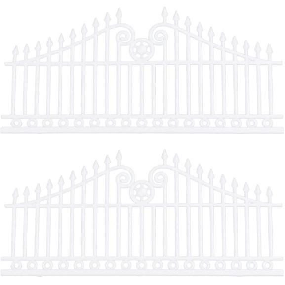 Cabilock Miniature Fairy Garden Fence Plastic Long Picket Fence Decorative Fence for Dollhouse Miniature Garden Bonsai Terrarium Ornaments 1M Style 4