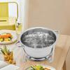 14.2 Qt Circular Stainless Steel Dining Stove,Food Insulated Pot, Elegant Silver Serving Plate for Hotel Buffet or Family Dinner