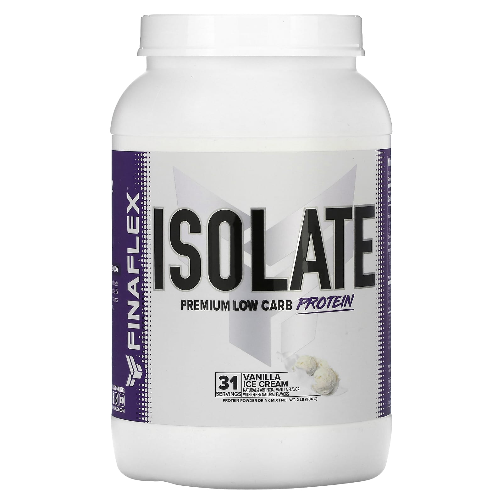 

Finaflex, Isolate, Premium Low-Carb Protein, Vanilla Ice Cream, 2 lb (904 g)