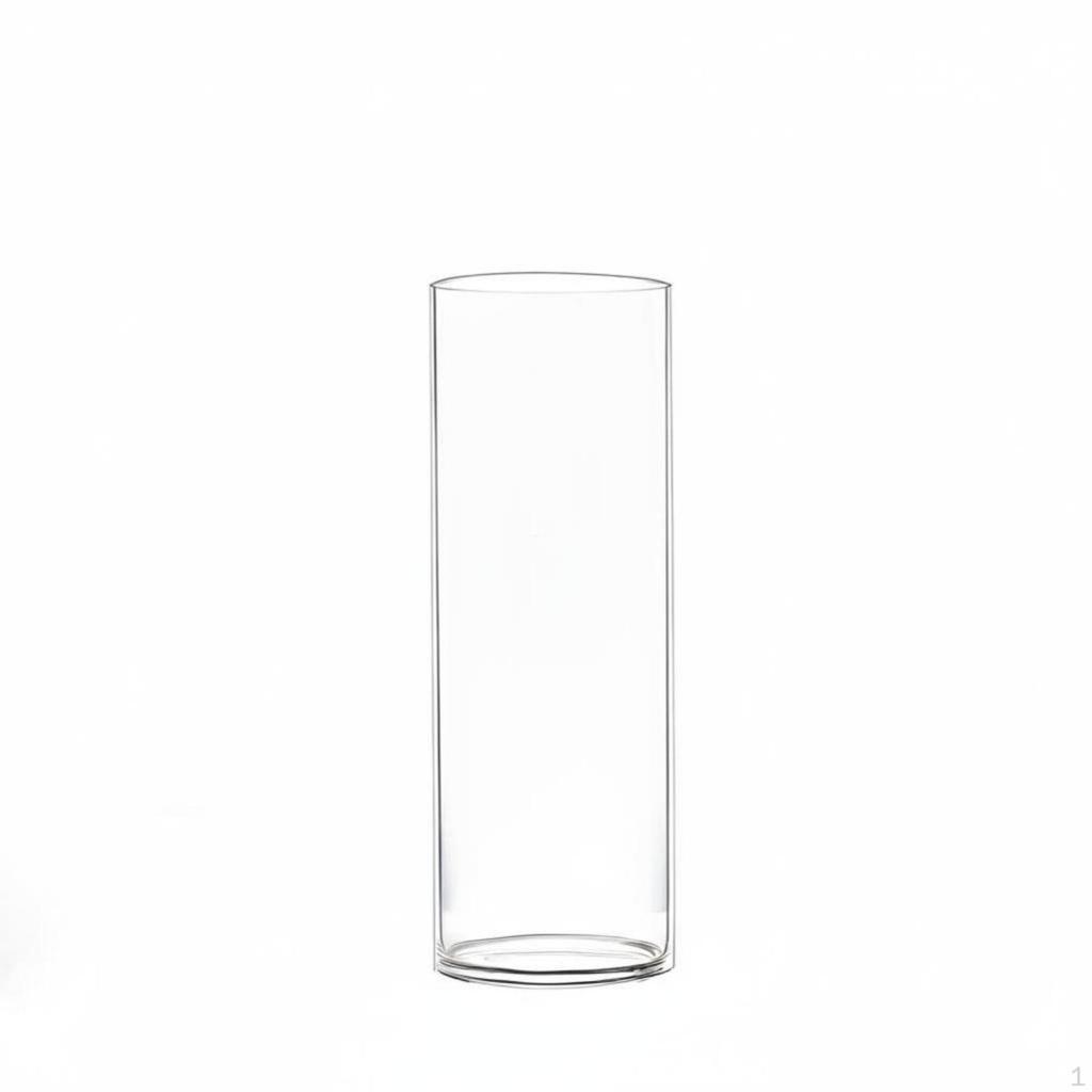 Modern Minimalist Glass Vase, Cylindrical Transparent Flower Container, Countertop Decor for Living