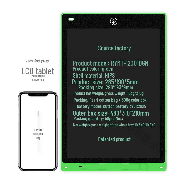 LCD Writing Tablet: 8.5/10/12 Inch Electronic Drawing & Painting Board for Kids - Hand-drawn & Blackboard Style.