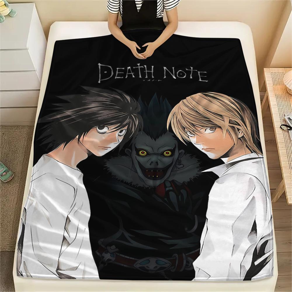 1PC Death Note Print Flannel Blanket, High Quality All Seasons, Home Decor, Warmth and Comfort, Perfect for Christmas Gifts