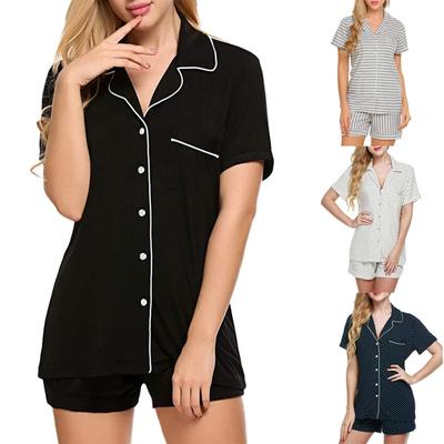Women's Homewear Suit Short Sleeve Shorts Pajamas Breathable Lightweight Pajamas