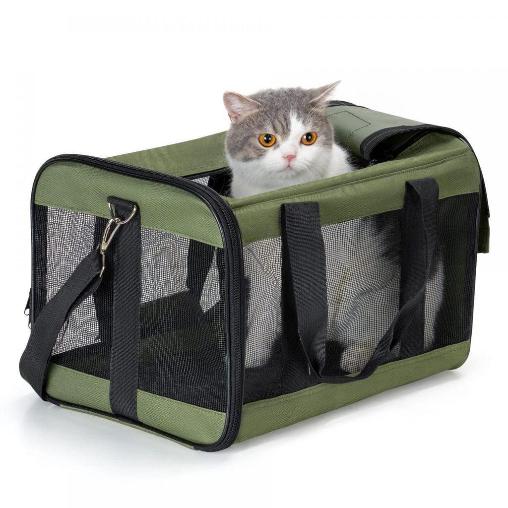 Atmungsaktive, faltbare Outdoor-Tragetasche für Haustiere – Umhängetasche mit großem Fassungsvermögen für Hunde und Katzen