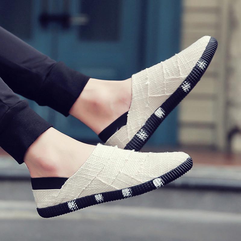 Moda Estiva Uomo Fondo Piatto Casual Escursionismo Outdoor Leggero Tela Traspirante Copriscarpe per Guidare Indossare Scarpe da Passeggio a Fondo Piatto