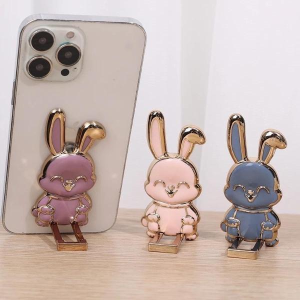 1PCS Funny Rabbit Cell Phone Ring Holder Stand Metal Finger Ring Phone Bracket Smartphone Accessories For All Mobile Phones