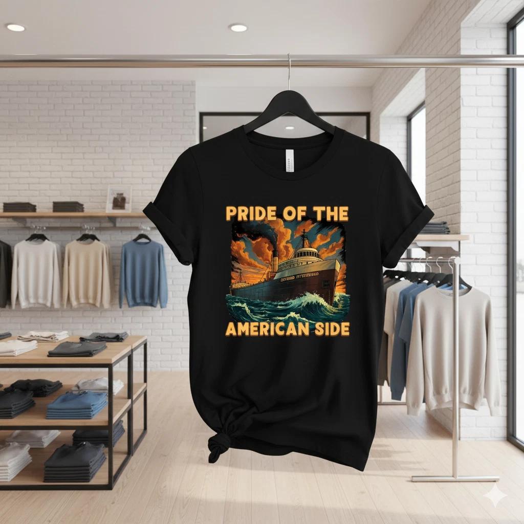 Unisex Adult Casual Graphic Pride of the American Side Edmd Fitzger... XL