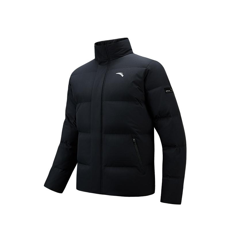 Anta Solid Color Zipper Stand Collar Casual Versatile Down Jacket Men Outerwear 952547902-4