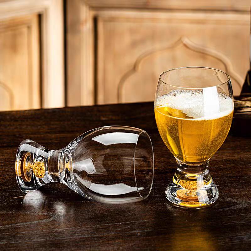 High-grade Craft Brewing Wheat Root Beer Cups Home Creative Cold Drink Cups Juice Cups Wine Cups Creative Gold Foil Beer Cups