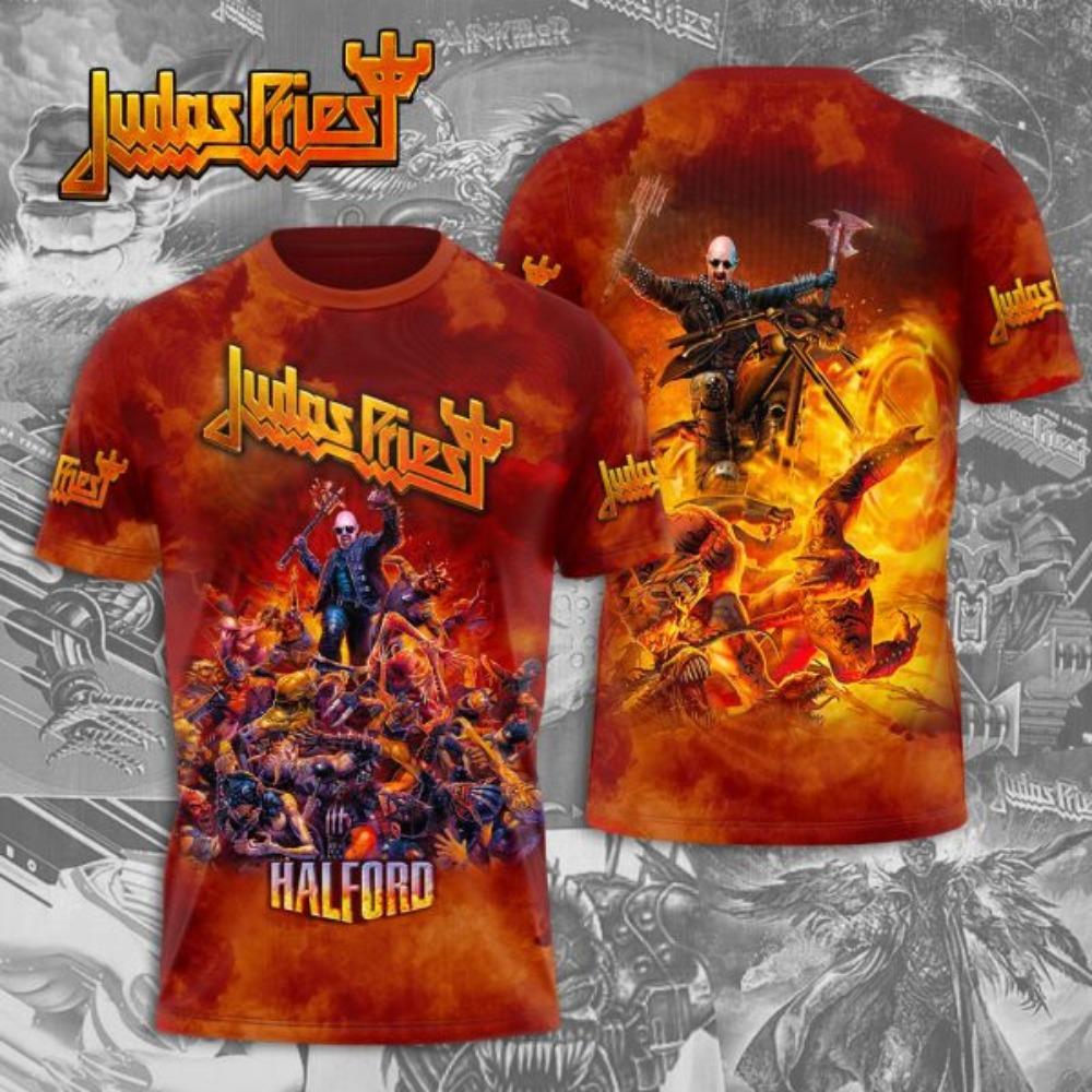 Heavy Metal Rock Band T-Shirt Judas Priest 3D Druck T-Shirt Herren Damen Mode T-Shirts Kurzarm Oberteile T-Shirts Herrenkleidung 2026