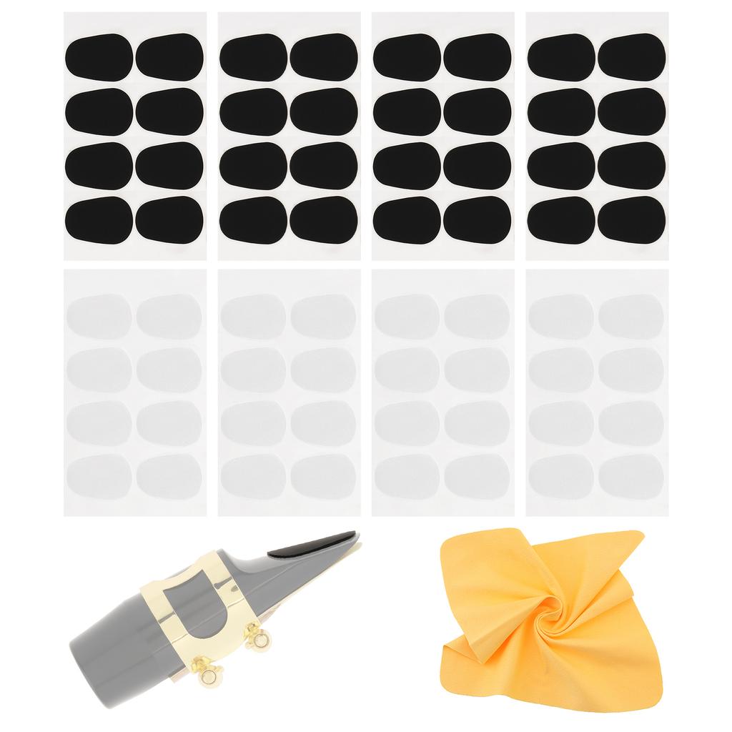64pcs Food Grade Silicone 0.8mm 0.5mm Oval Mouthpiece Cushions Alto Tenor Saxophone Clarinet Beginner Enthusiast