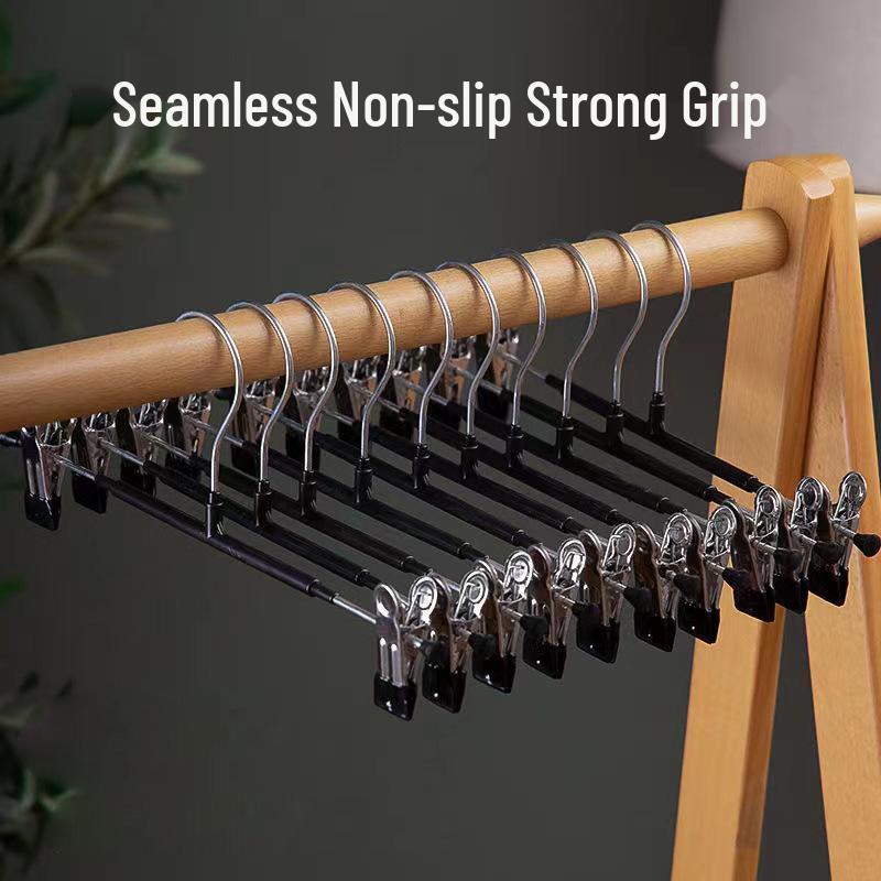 Seamless Non-slip Clips for Wet & Dry Use: Multi-functional Retractable Trouser & Skirt Hanger